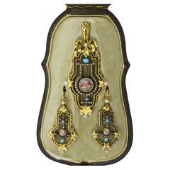 Antique Enamel, Diamond and Pearl Suite, Rowlands & Frazer, London, c. 1860