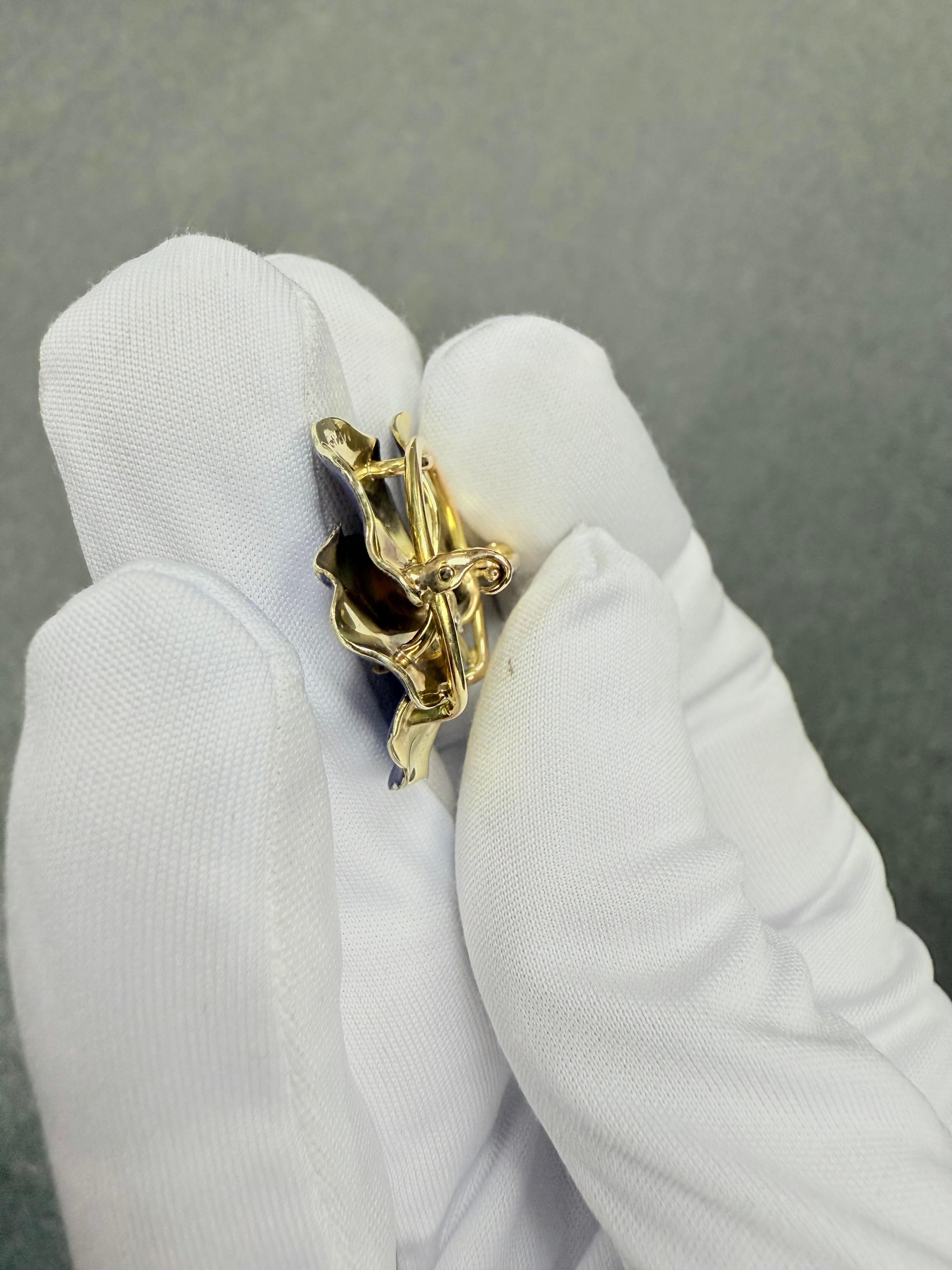 Broche ancienne en émail avec diamant Pansy Circa 1900 en vente 4