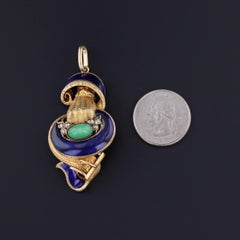 Antique Enamel Hand Pendant of 18k Gold