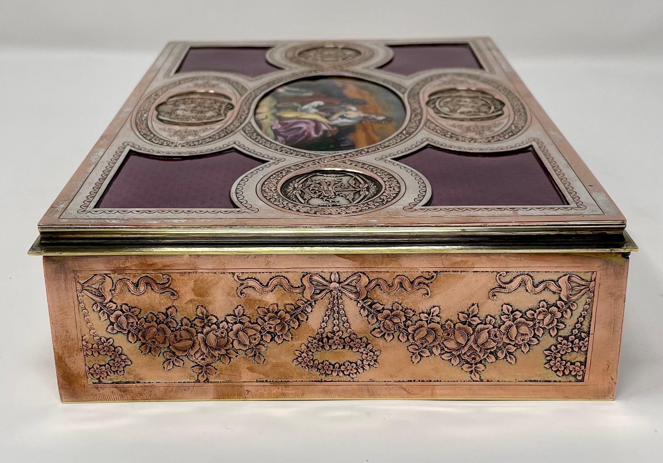 Antike Emaille Jewel Box  um 1890-1900 (Französisch) im Angebot