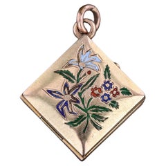 Antique Enamel Locket of 12k Gold
