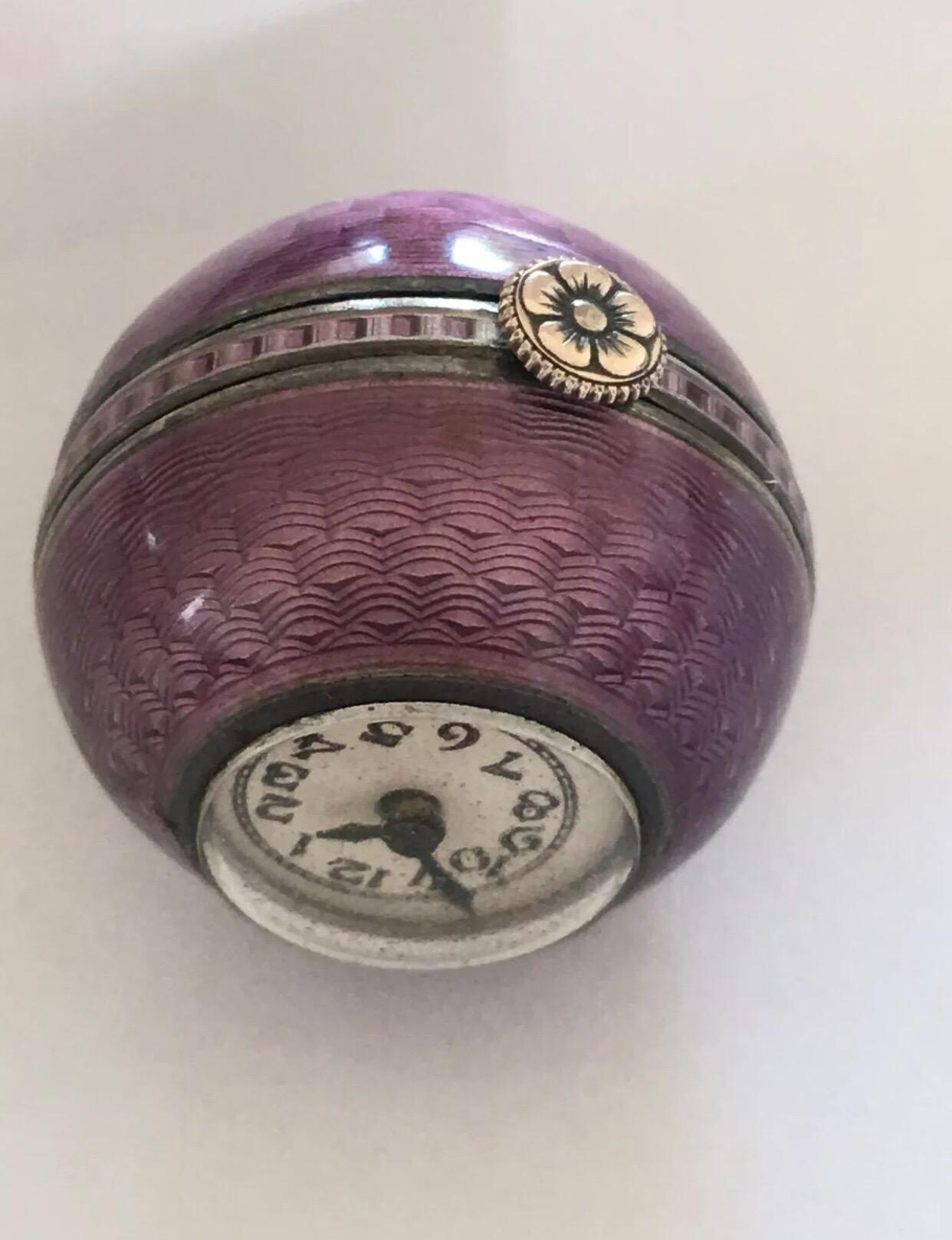 Antique Enamel Pendant / Ball Watch Signed Didisheim Goldshmidt Fils & Co. 3
