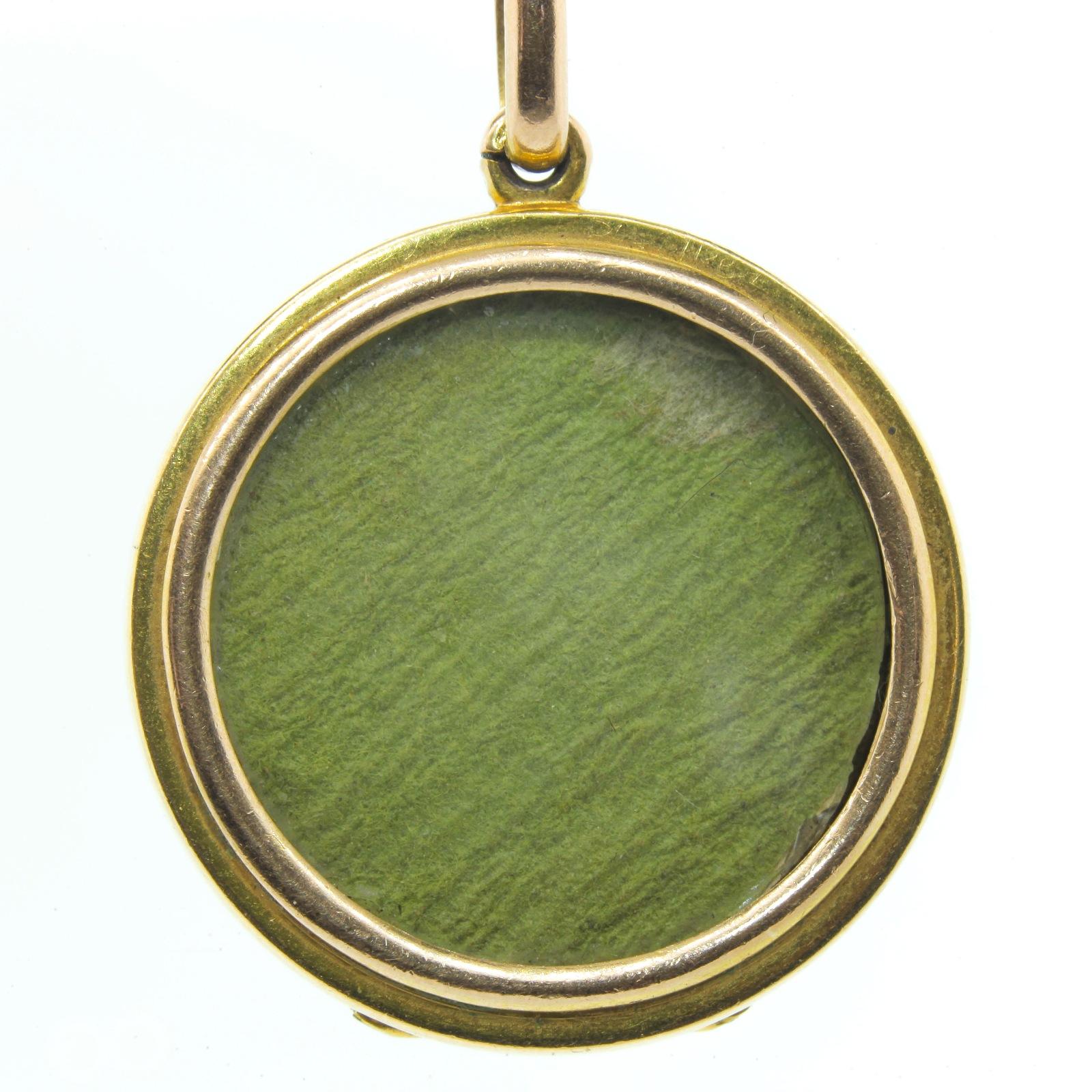 Women's or Men's Antique Enamel Pendant Locket