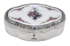 Antique Enamel & Sterling Jewelry Box