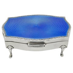 Antique Enamel & Sterling Jewelry Box