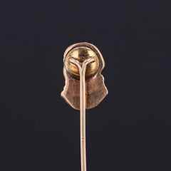 Antique Enamel Woman Stickpin of 14k Gold, Circa 1910
