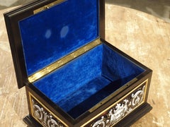 Antique Enameled Copper and Wood Table Box by Alphonse Giroux Paris, circa 1850