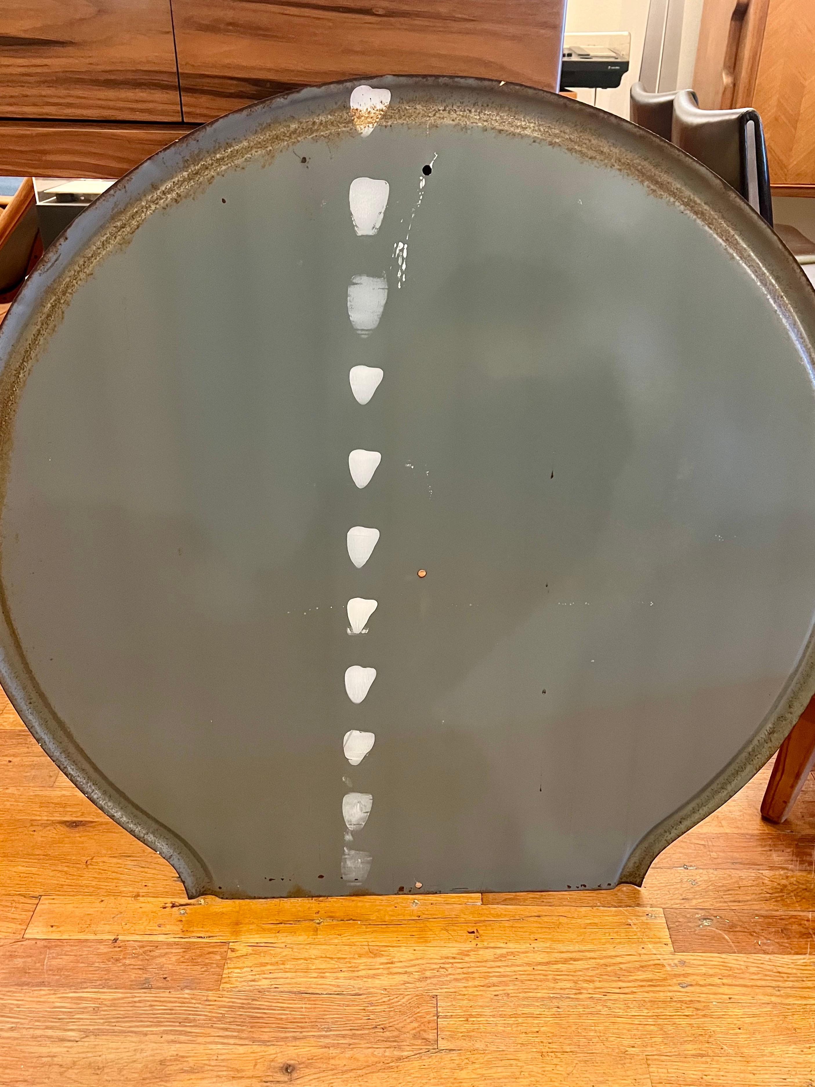 Mid-Century Modern Antique Enameled Large Sign by Commercial travelers of America 1950's Porcelain For Sale