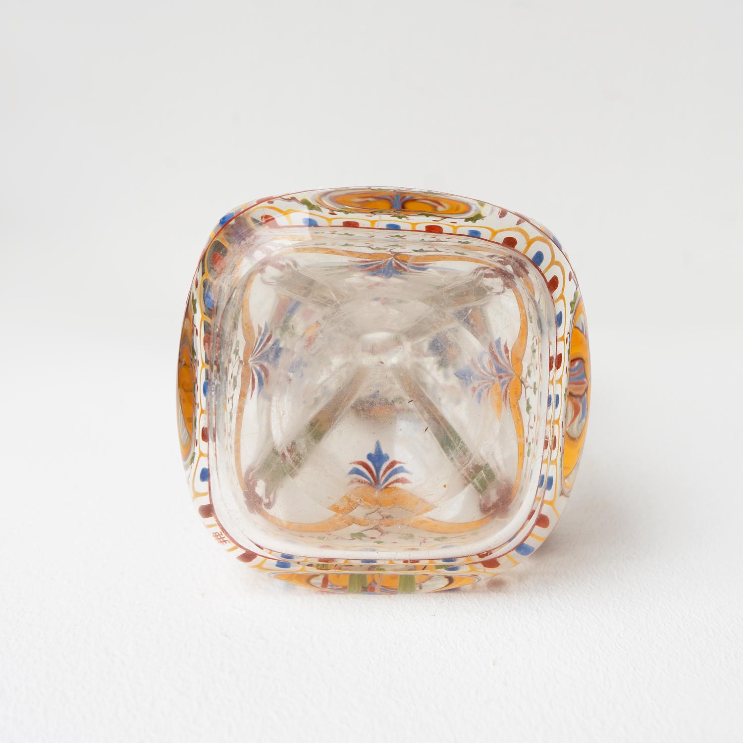 Antique Enamelled Glass Decanter & Glasses By J & L Lobmeyr, Vienna Late 19th.C For Sale 11