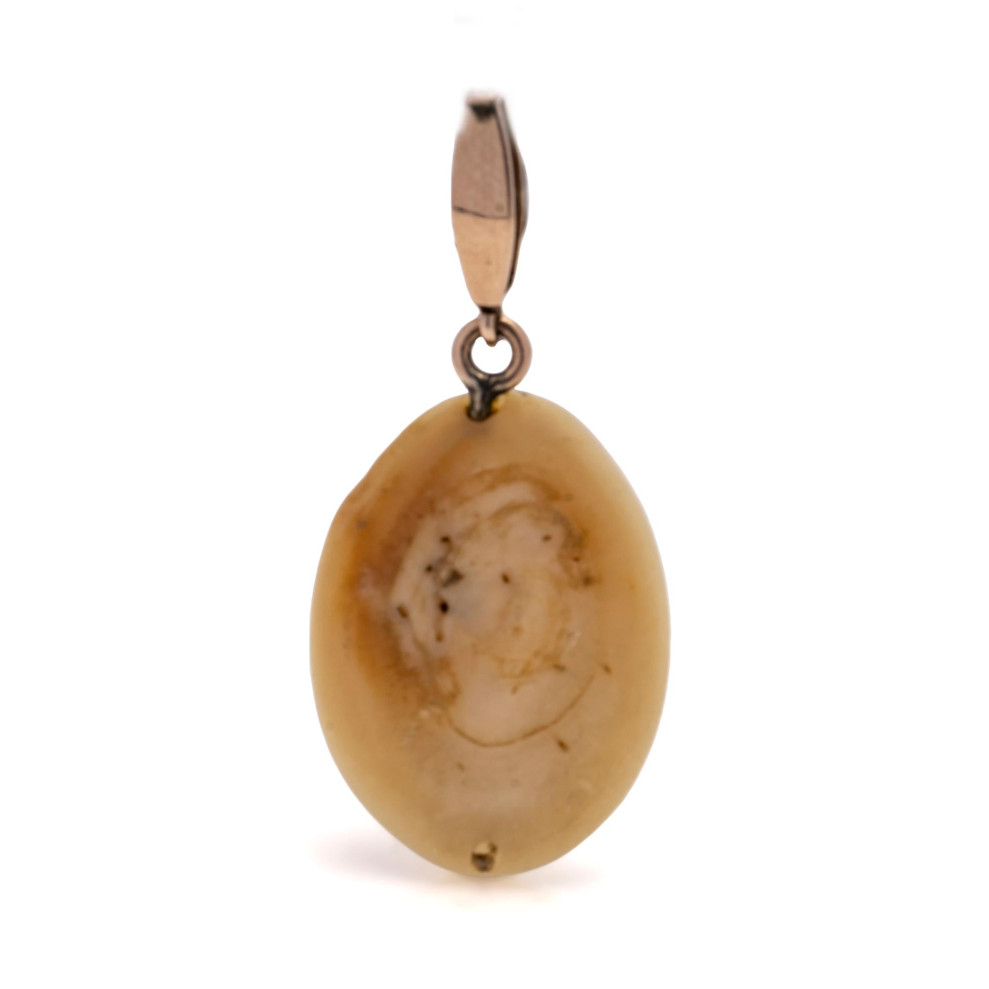 Antique Enatural Blister Nacreous Pearl Pendant For Sale 2