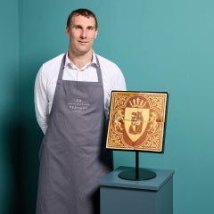 Antique Encaustic Heraldic Tile Panel by Chamberlain & Co