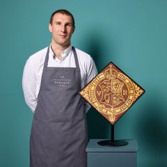 Antique Encaustic Tile Panel by Chamberlain & Co