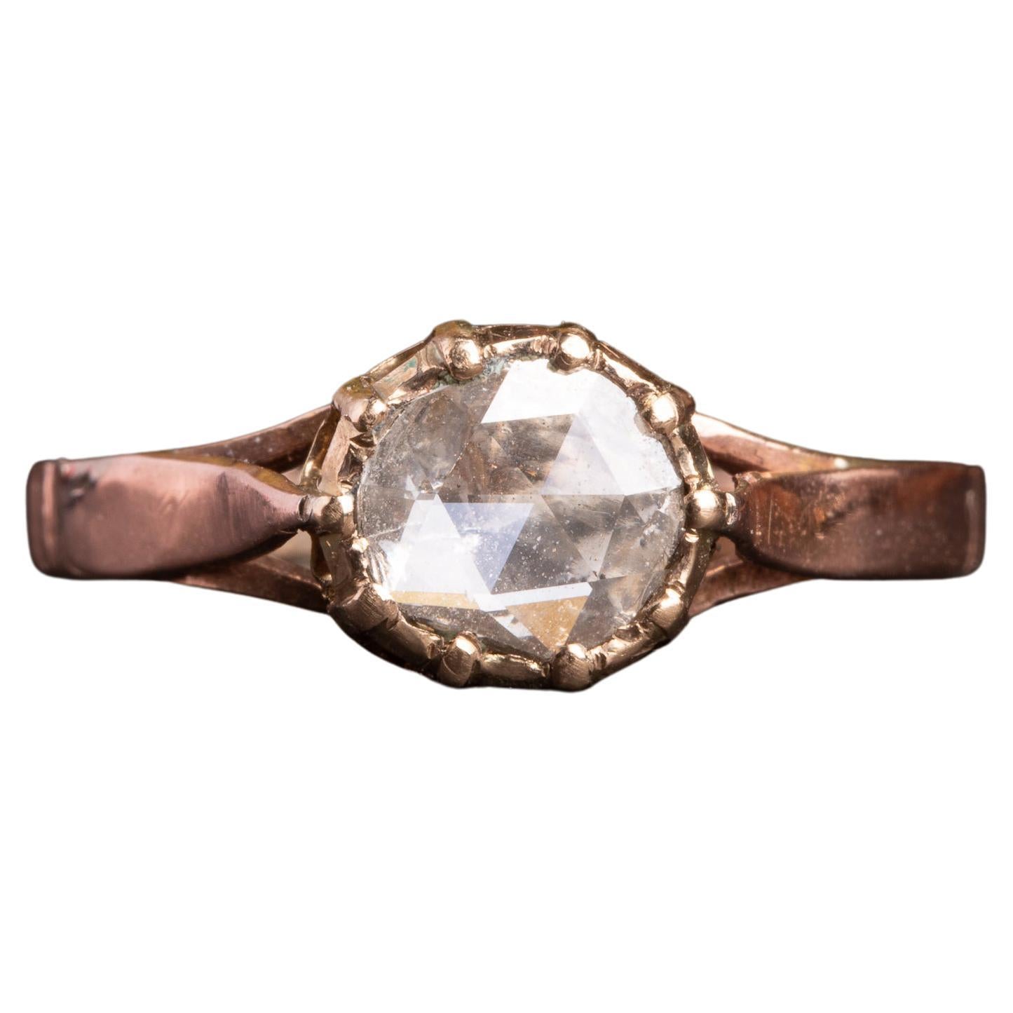 Antique Engagement 0.7CT Diamond Solitaire Ring