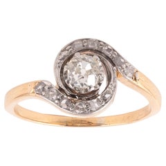 Antique Engagement Platinum Gold And Diamond Ring 1900's