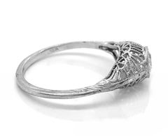 Antique Engagement Ring .25 Carat Diamond and 18 Karat White Gold, J36180