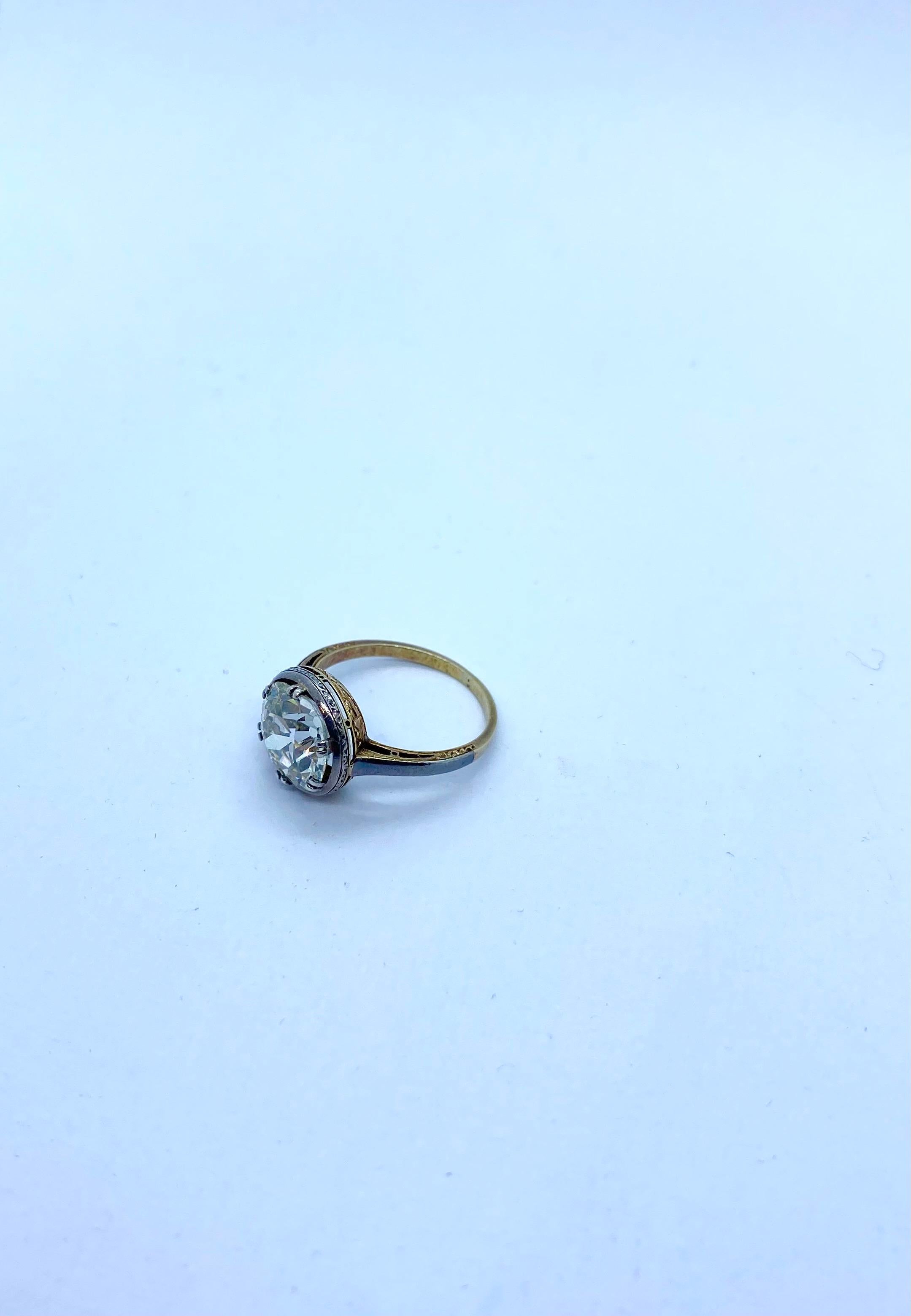 Antiker antiker Verlobungsring 3,90 Karat im Angebot 5