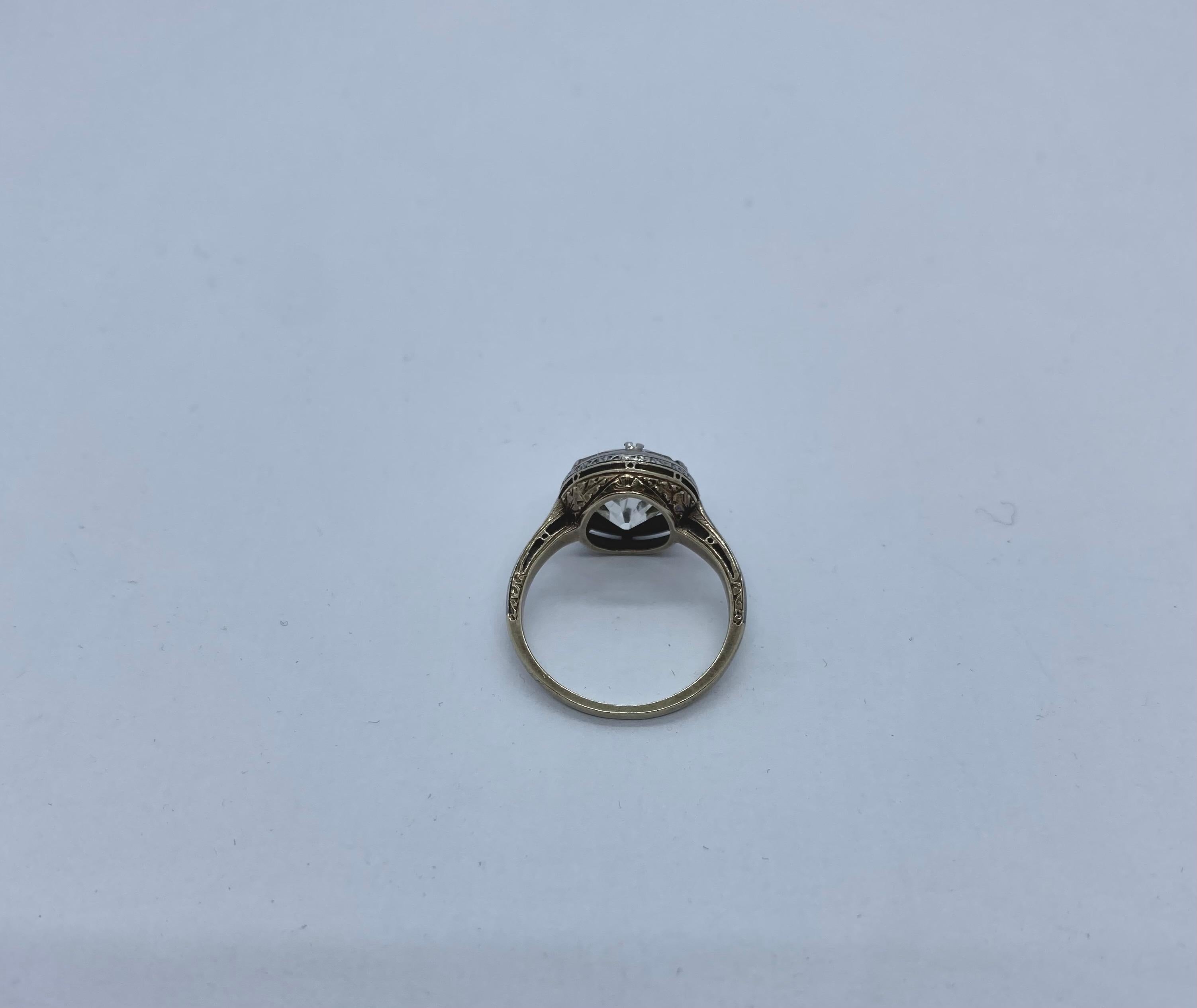 Antiker antiker Verlobungsring 3,90 Karat im Angebot 2