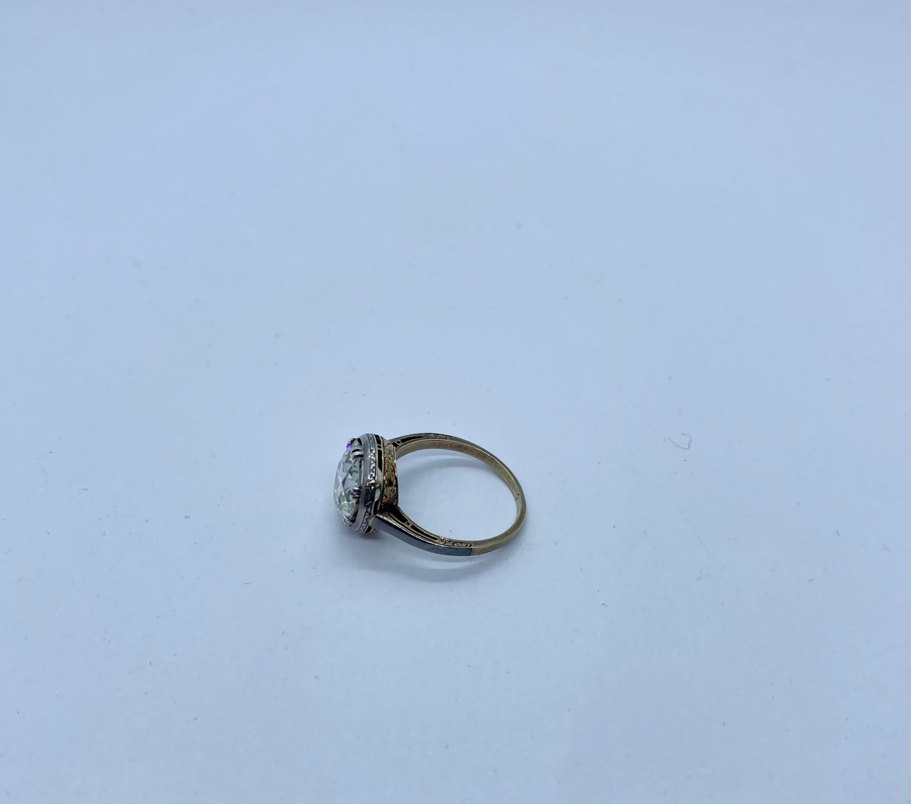 Antiker antiker Verlobungsring 3,90 Karat im Angebot 3