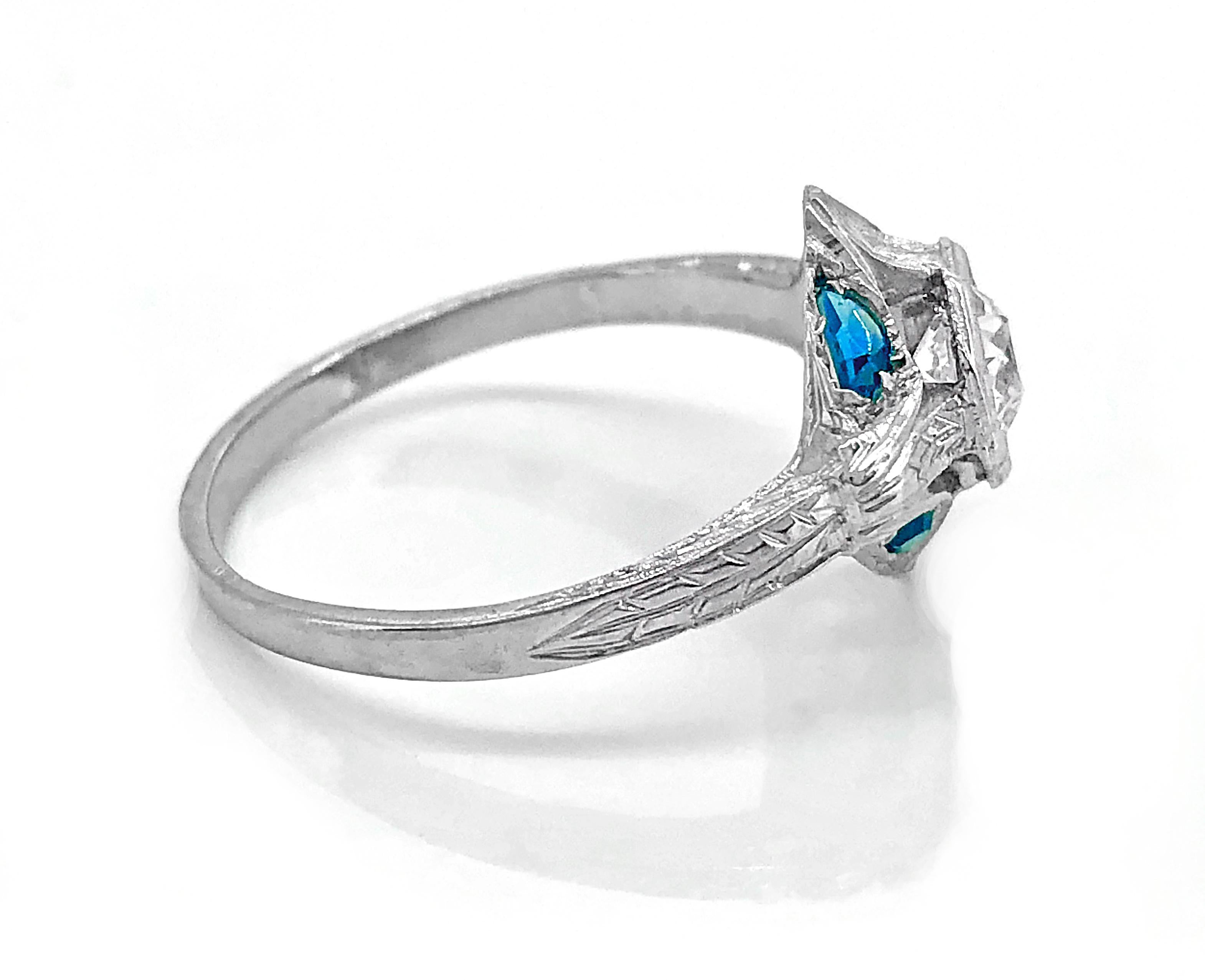 antique lab created sapphire engagement rings