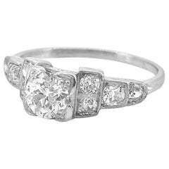 Antique Engagement Ring .60 Carat Diamond and Platinum Art Deco