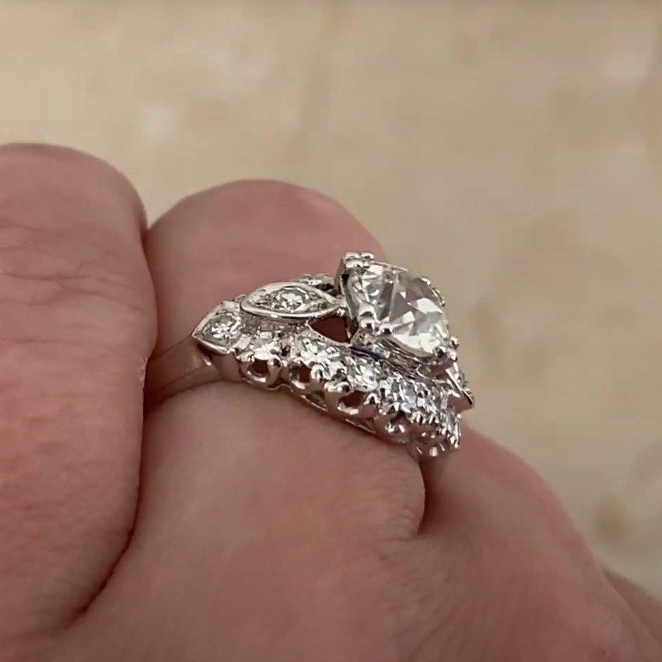 Anillo de compromiso antiguo, (GIA aprox. 1,20 quilates) Diamante talla europea antiguo Corte europeo antiguo en venta