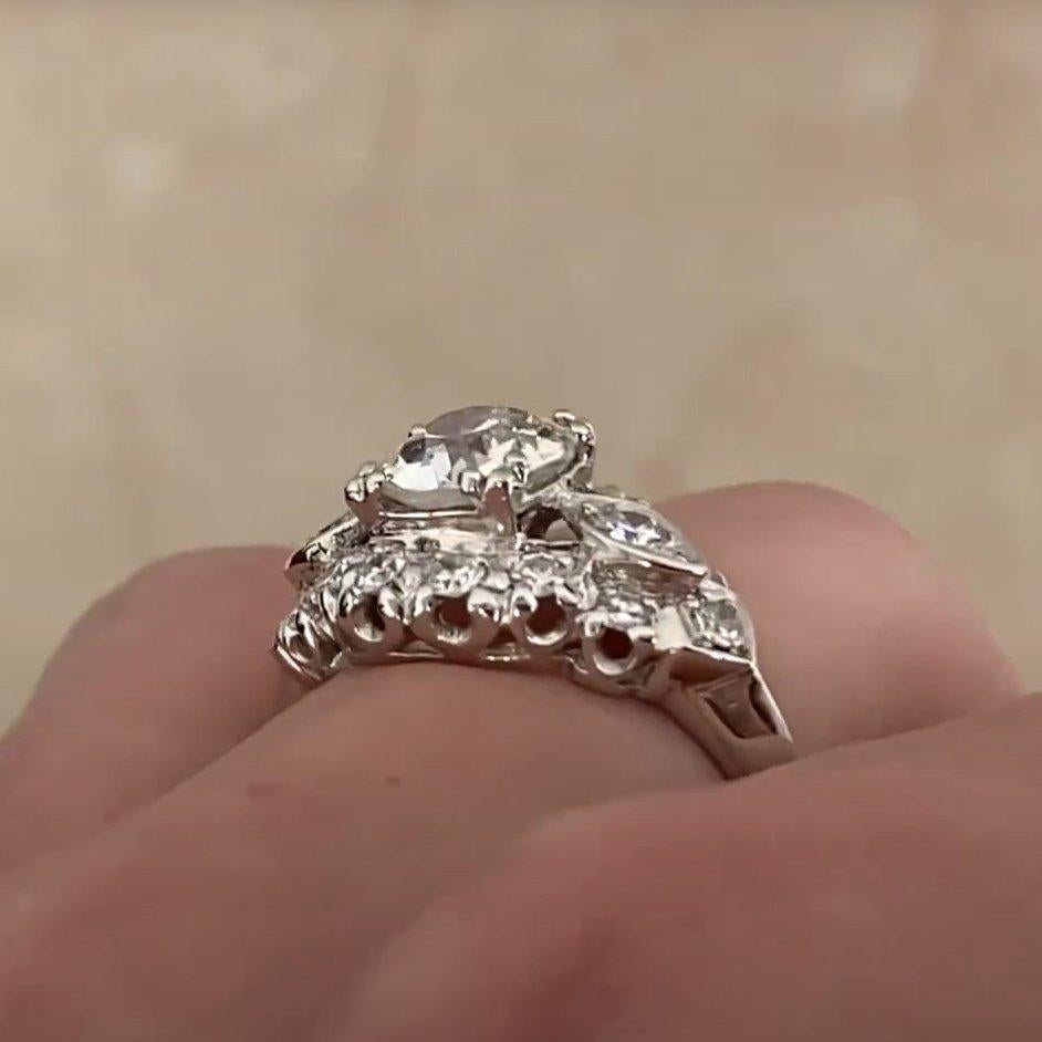 Anillo de compromiso antiguo, (GIA aprox. 1,20 quilates) Diamante talla europea antiguo en Excelente estado para la venta en New York, NY