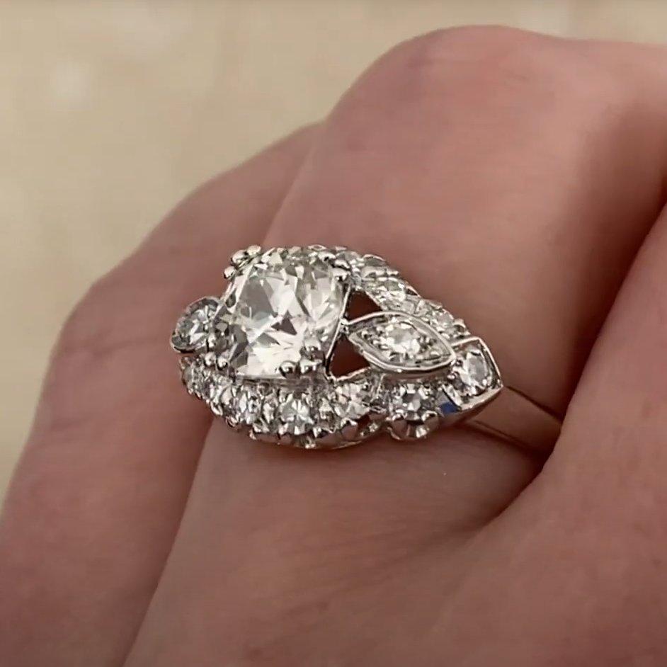 De las mujeres Anillo de compromiso antiguo, (GIA aprox. 1,20 quilates) Diamante talla europea antiguo en venta