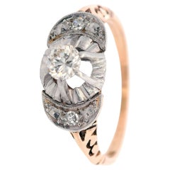 Antique Engagement Ring in 14k Gold 
Platinum with Diamonds