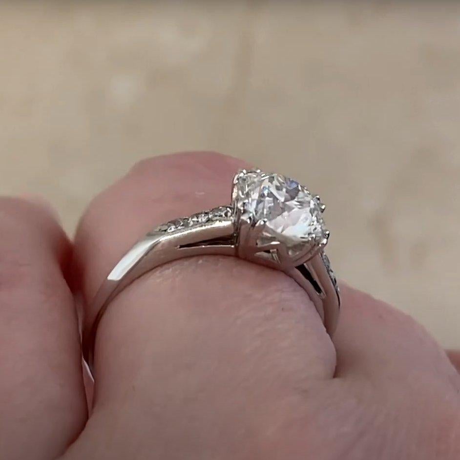 Taille vieille Europe Bague de fiançailles Antiquities, diamant taille ancienne Euro (GIA approx. 1,5 carats), platine en vente