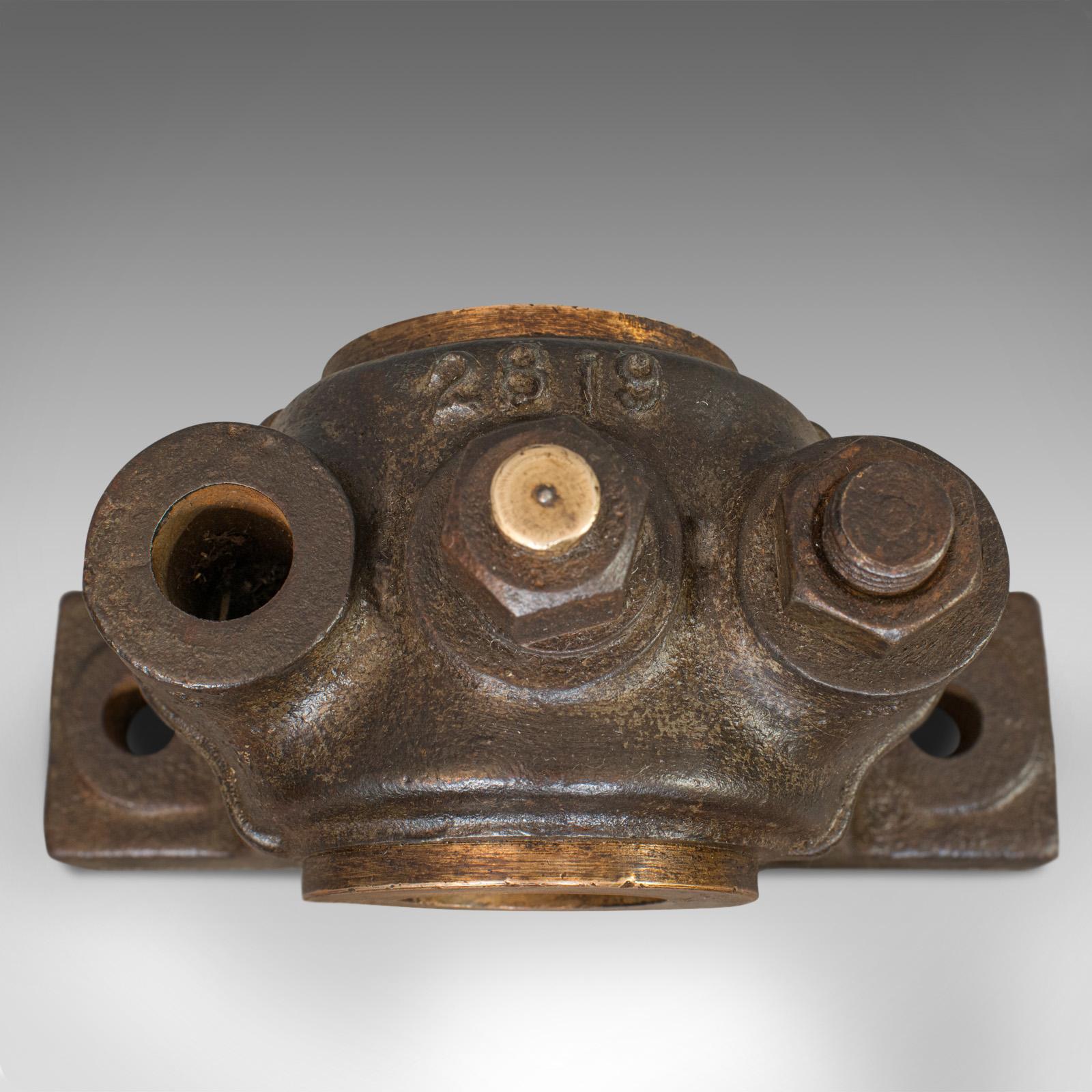 19th Century Antique Engine Bearing, English, Cast Iron, Bronze, Desk, Paperweight, Ornament For Sale