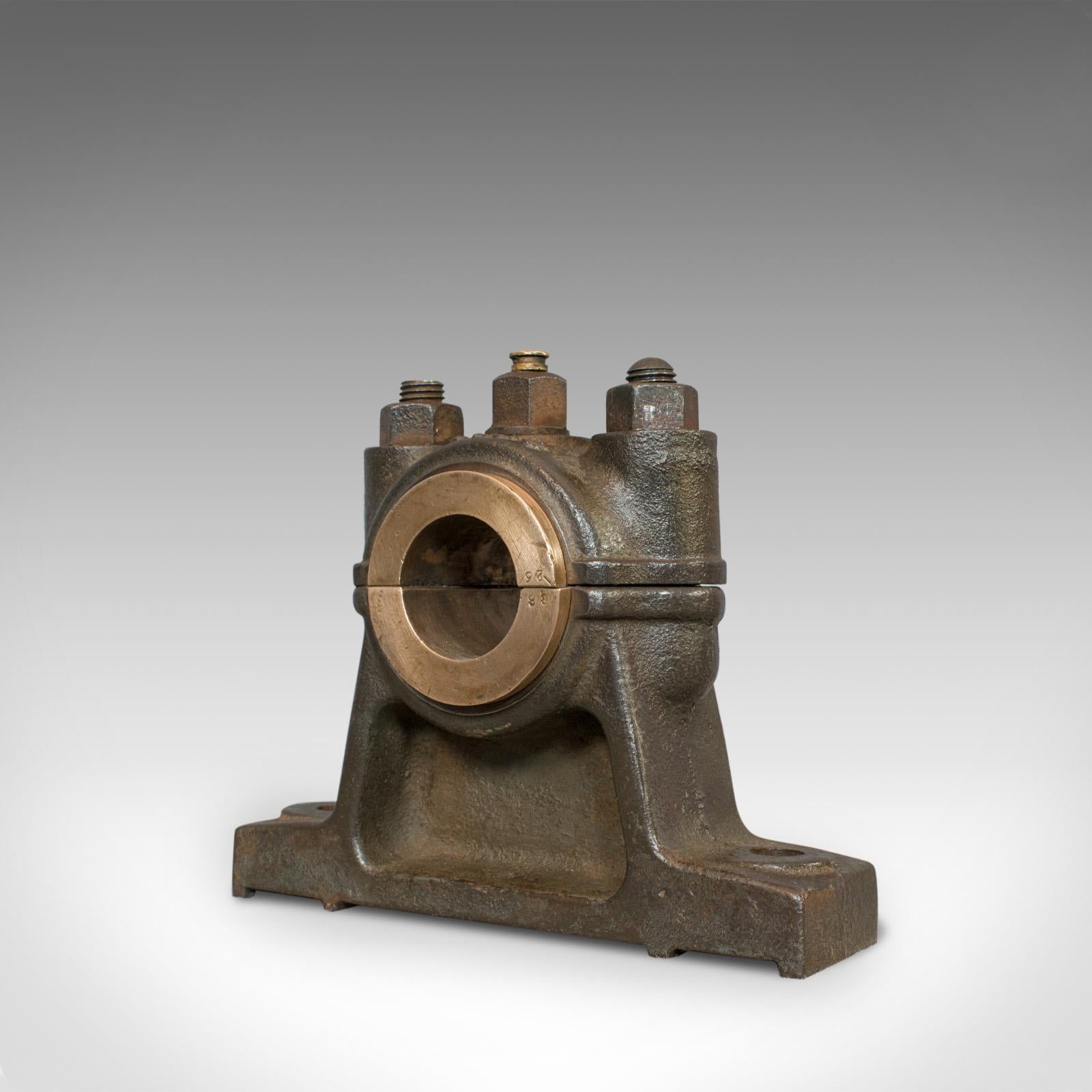 19th Century Antique Engine Bearing, Polished, English, Cast Iron, Paperweight, Victorian For Sale