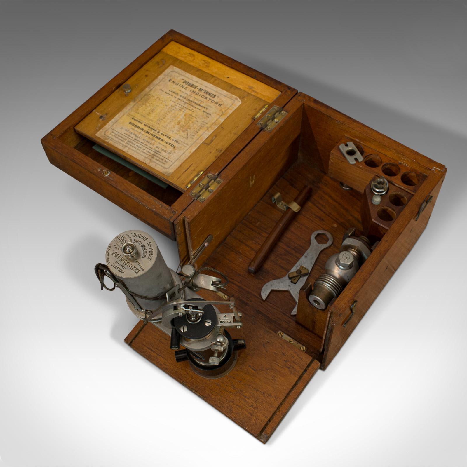 Edwardian Antique Engine Indicator, Scottish, Scientific Instrument, Dobbie McInnes, 1920 For Sale