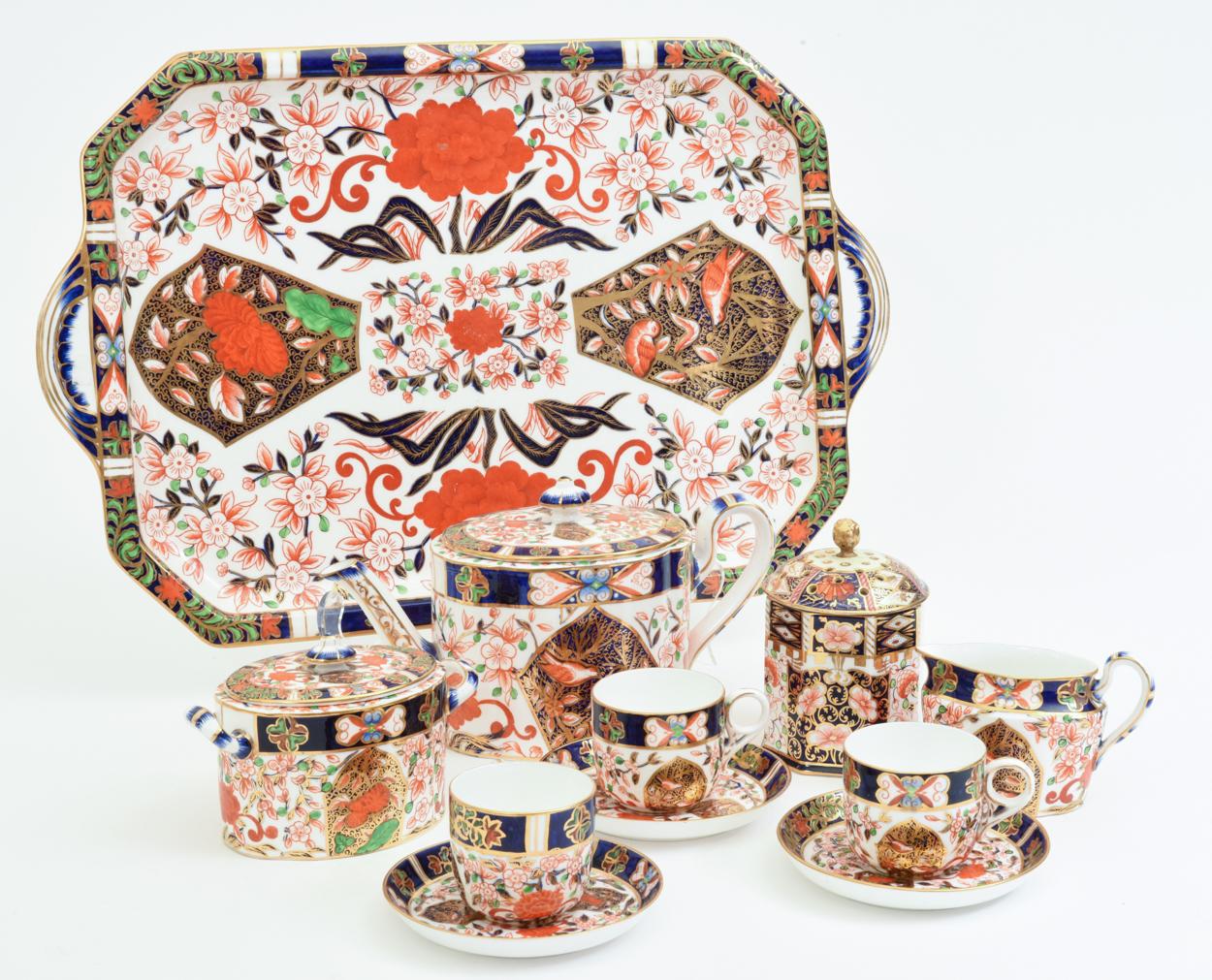 Antique England Royal Crown Derby Imari Porcelain Tea Service 5
