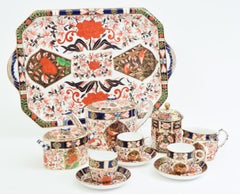 Antique England Royal Crown Derby Imari Porcelain Tea Service