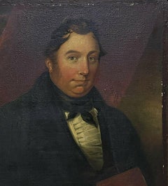 Large Victorian English Portrait of a Gentleman, Framed Oil Painting