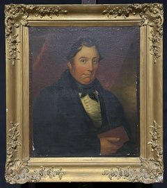 Large Victorian English Portrait of a Gentleman, Framed Oil Painting