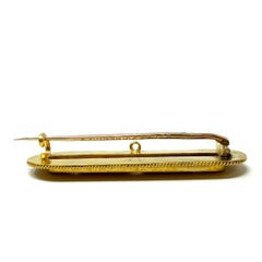 Antique English 15 Carat Gold Ruby and Diamond Bar Pin