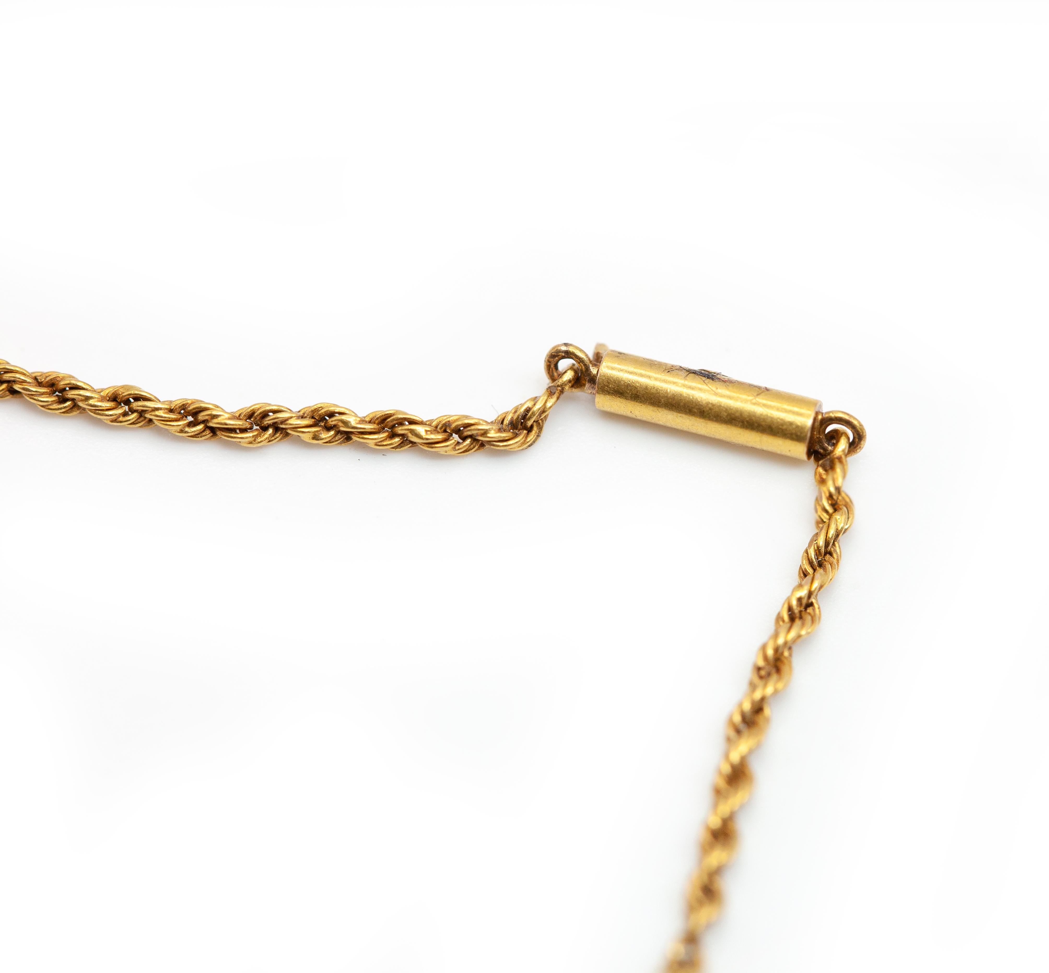 Collana con ciondolo a forma di stella in oro giallo con diamanti e perle di seme inglese 15CT in vendita 3