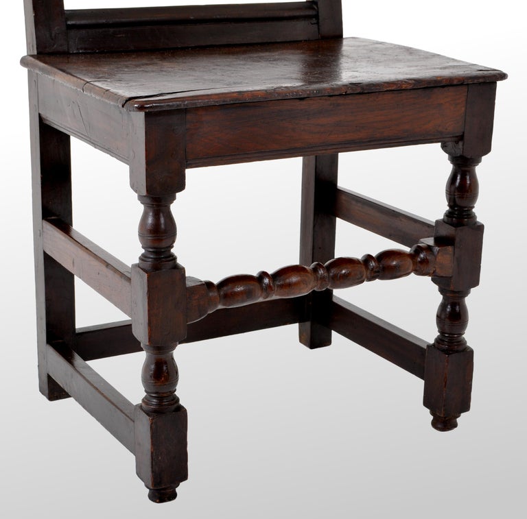 Antique English 17th Century Jacobean Carved Oak Joined Chair, circa