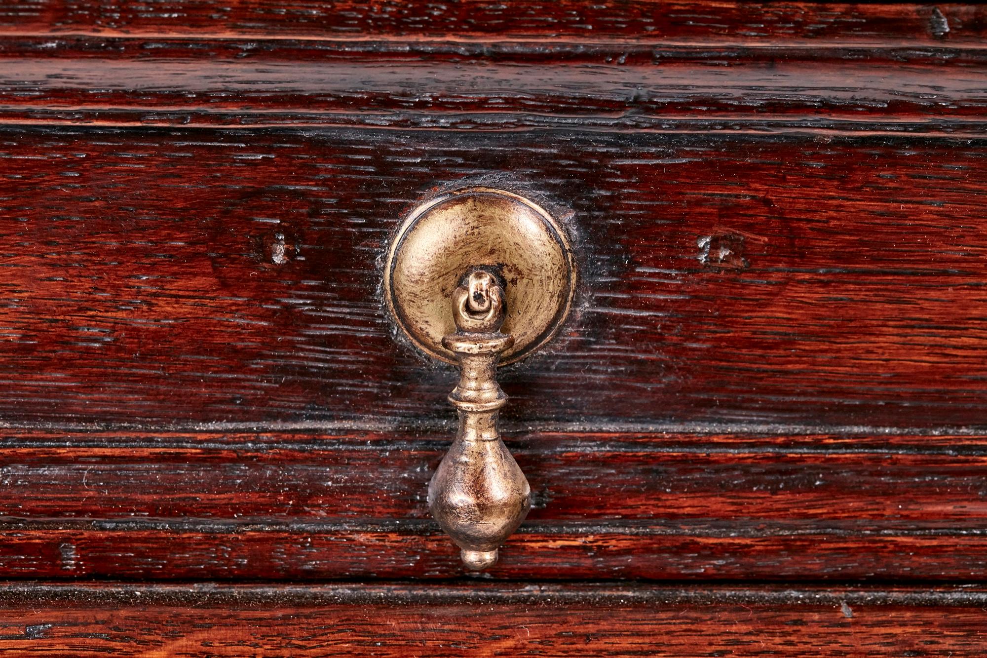 18th Century and Earlier Antique English 17th Century William and Mary Jacobean Oak Chest of Drawers