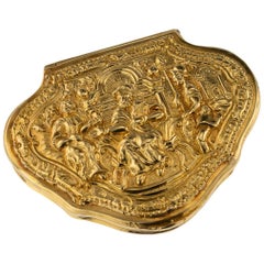 Antique English 18 Karat Gold Snuff Box, Queens Guards Regiment, circa 1750