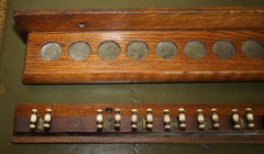 ANTIQUE ENGLISH 18 PIECE HARDWOOD WALL MOUNTED SNOOKER POOL BiLLIARDS CUE HOLDER
