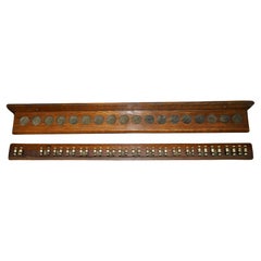 ANTIQUE ENGLISH 18 PIECE HARDWOOD WALL MOUNTED SNOOKER POOL BiLLIARDS CUE HOLDER
