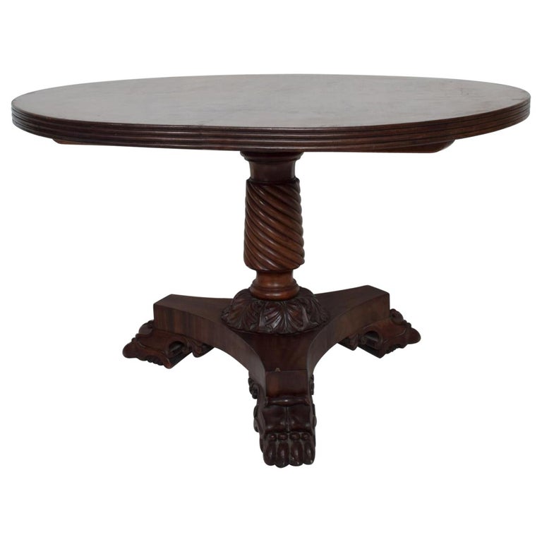 1850s Antique English Eg Breakfast Dining Table Carved Mahogany Claw Feet For At 1stdibs 1850s Antique English Eg Breakfast, Antique Round Dining Table With Claw Feet