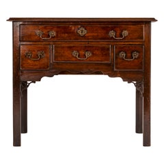 Antique English 18th C Georgian Mahogany Chippendale Lowboy Side Table 1750
