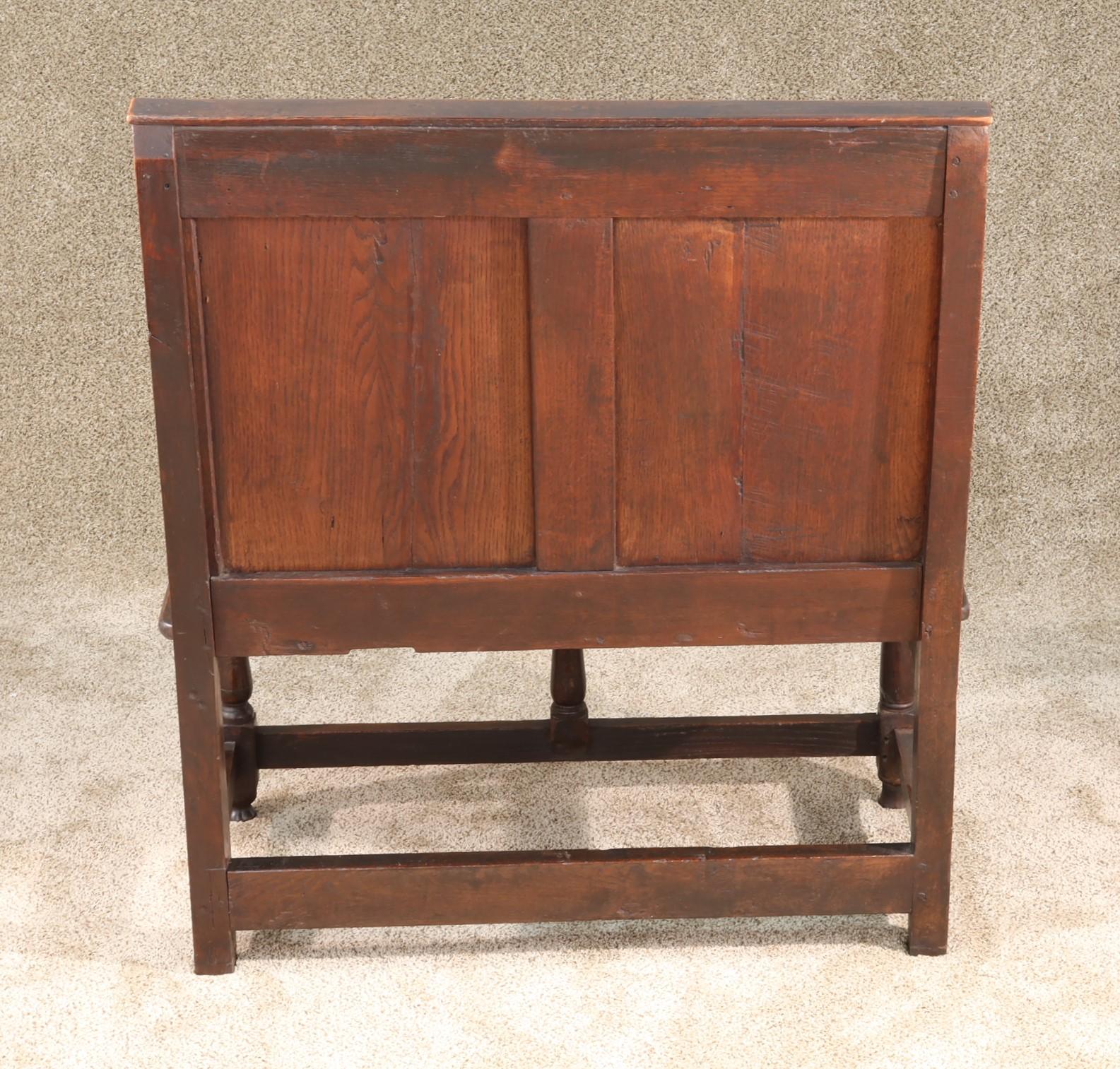 William and Mary Antique English 19th Century 2-Seat Oak Settle For Sale