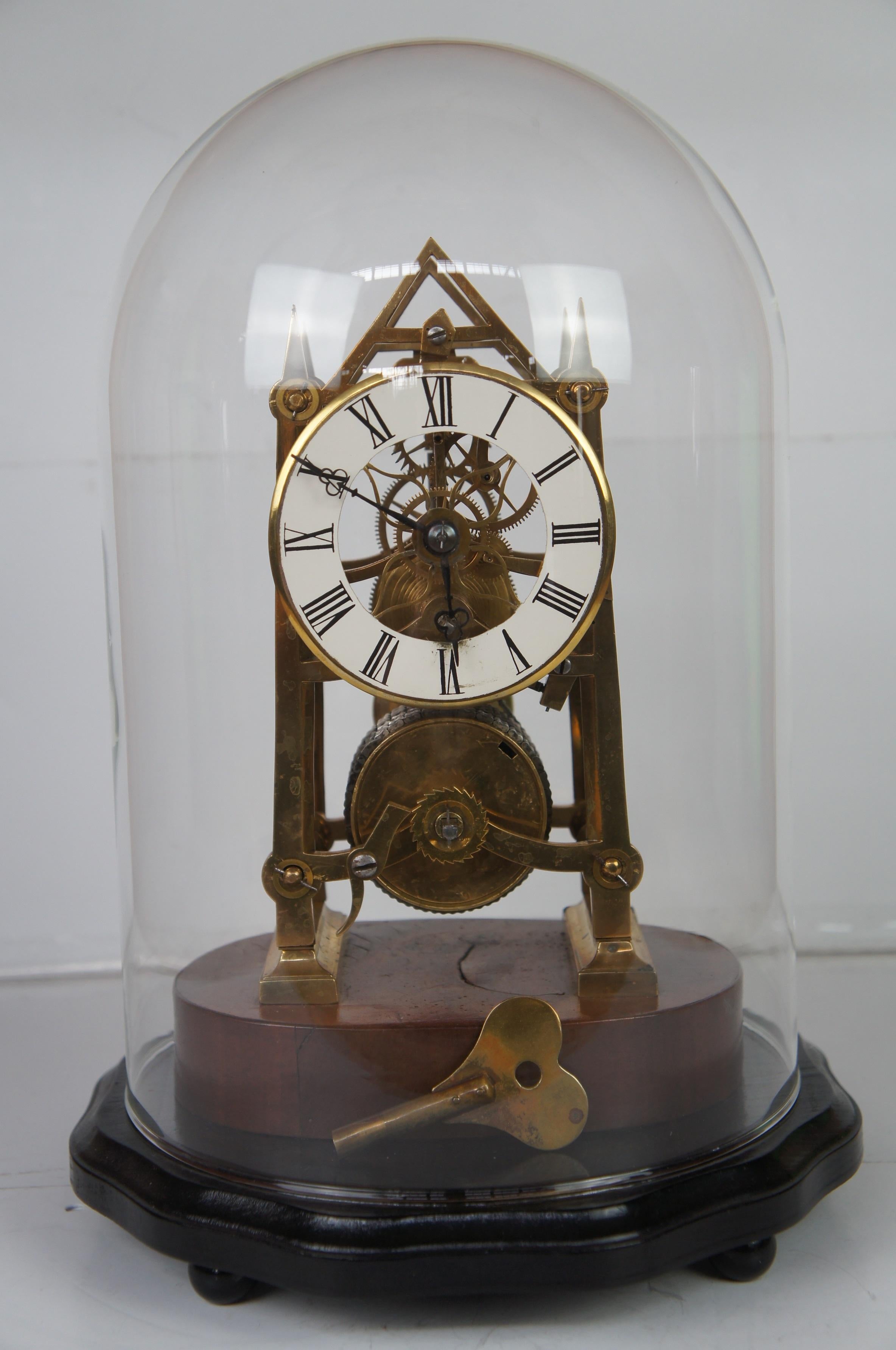 antique glass dome clock