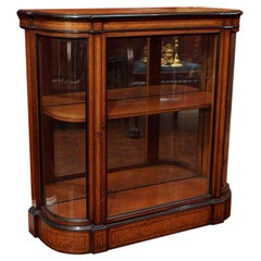 Antique English 19th Century Amboyna Wood Credenza with Mirror Back