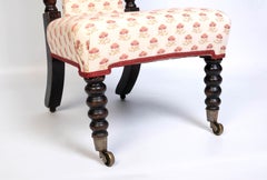 Antique English 19th Century Bobbin Prie Dieu Chair Side Chair