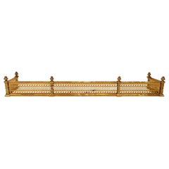 Antique English 19th Century Brass Fire Fender